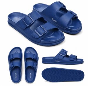 RUDY Double-Strap Slides Blue